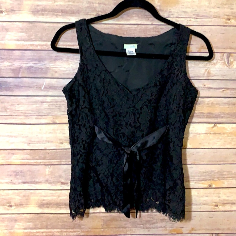 ⭐️ Anthropologie Odille Y2K black lace tank